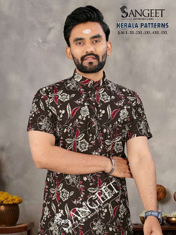 SANGEET KERALA PATTERNS WHOLESALE PURE COTTON FULLY STITCHED MEN KURTA WITH VESTI