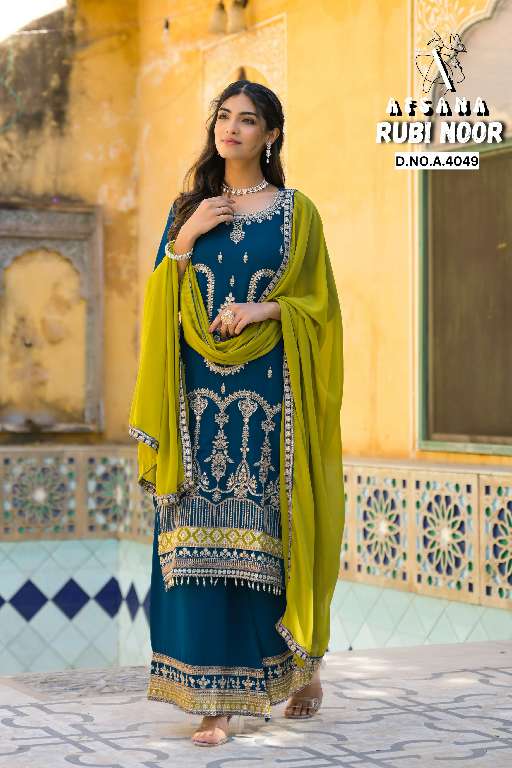 AFSANA RUBY NOOR WHOLESALE GEORGETTE WITH CORDING HEAVY WORK WITH LATKAN READYMADE FESTIVAL WEAR SUITS