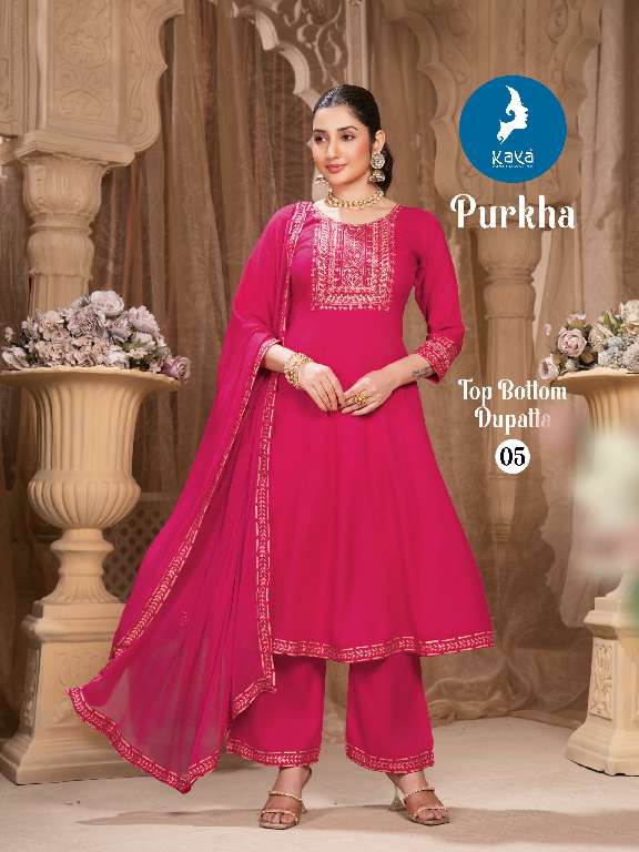 KAYA PRESENT PURKHA WHOLESALE READYMADY 3 PCS CONCEPT IN ANARKALI SUITS
