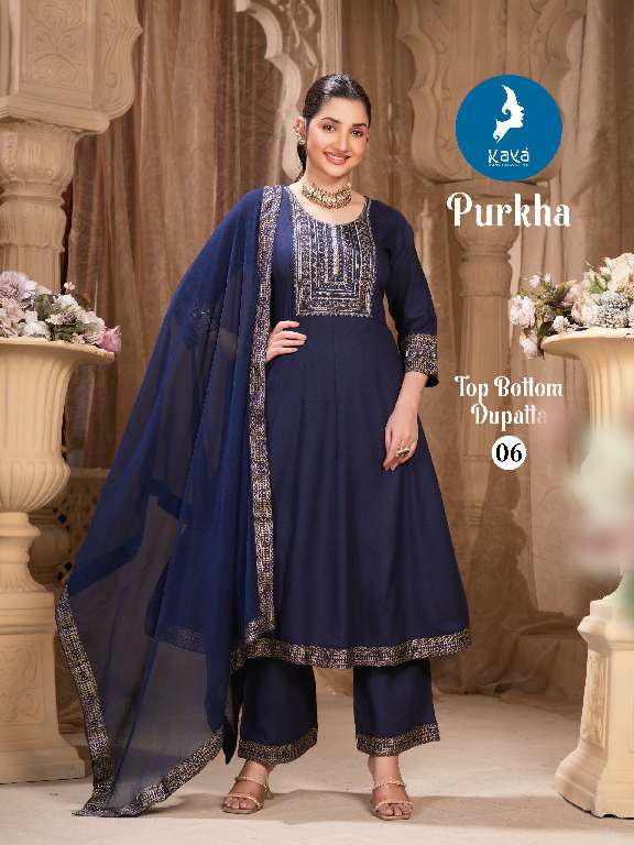 KAYA PRESENT PURKHA WHOLESALE READYMADY 3 PCS CONCEPT IN ANARKALI SUITS
