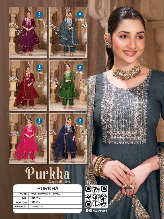 KAYA PRESENT PURKHA WHOLESALE READYMADY 3 PCS CONCEPT IN ANARKALI SUITS
