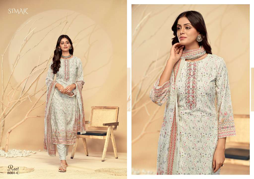 GLOSSY SIMAR REET WHOLESALE COTTON DIGITAL PRINT WITH EMBROIDERY WORK CLASSIC STYLE SUITS