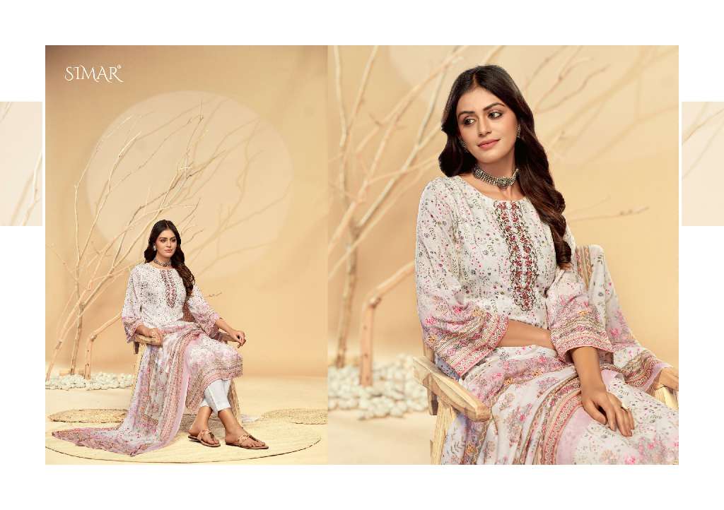 GLOSSY SIMAR REET WHOLESALE COTTON DIGITAL PRINT WITH EMBROIDERY WORK CLASSIC STYLE SUITS