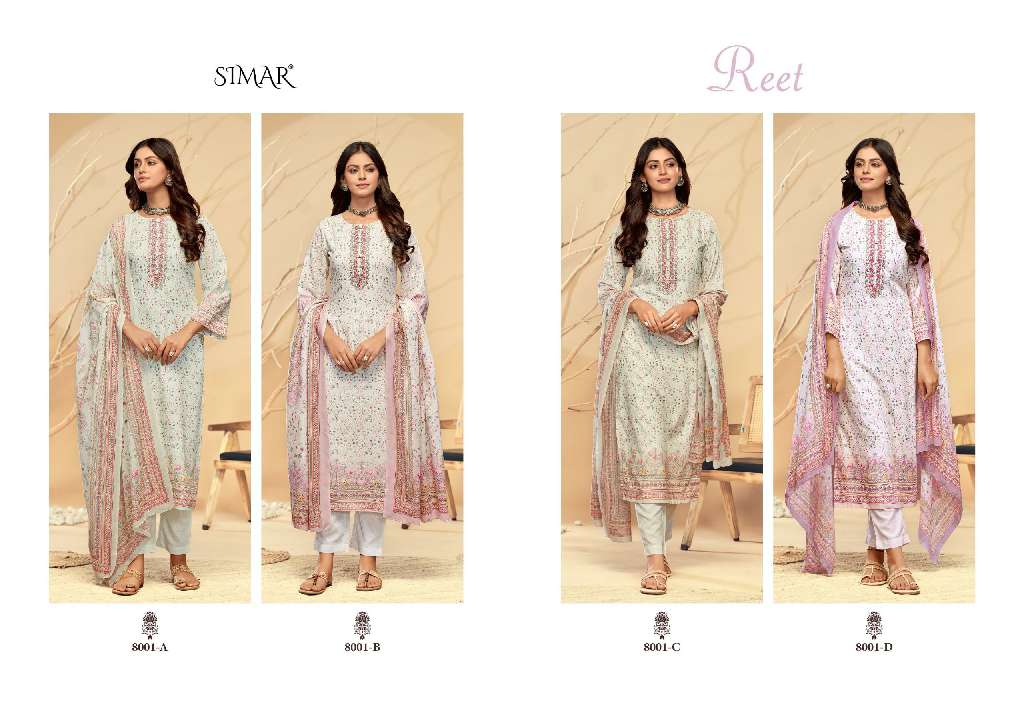 GLOSSY SIMAR REET WHOLESALE COTTON DIGITAL PRINT WITH EMBROIDERY WORK CLASSIC STYLE SUITS