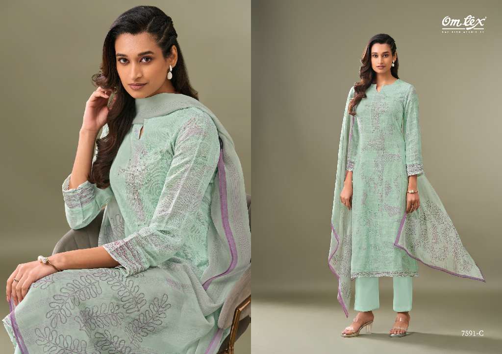 OMTEX PRESENT STYLUXE WHOLESALE LINEN COTTON CHECKS DIGITAL PRINT WITH EMBROIDERY WORK TRENDY SALWAR SUITS