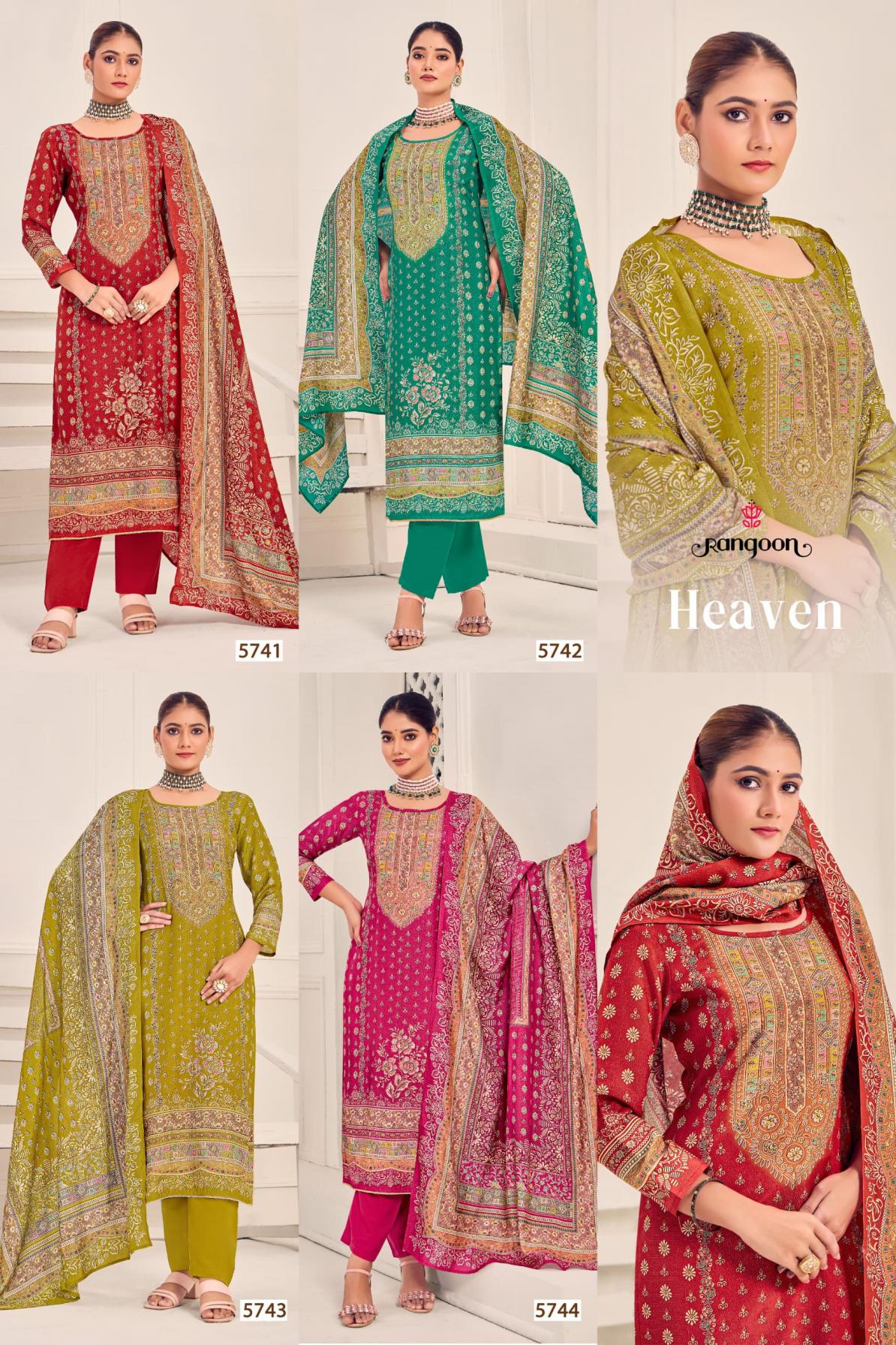 RANGOON PRESENTS HEAVEN NET WORK TOP BOTTOM AND DUPATTA SET