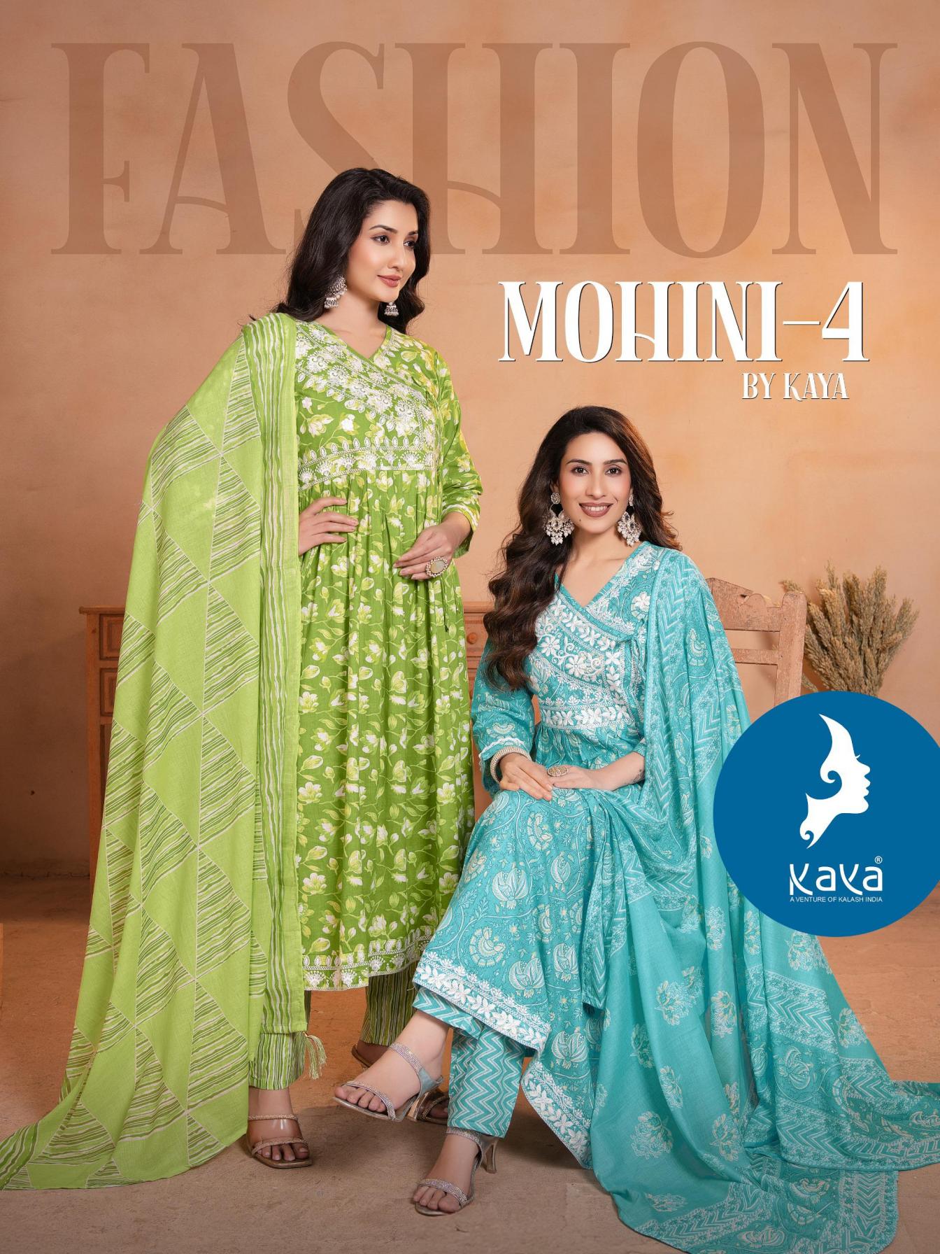MOHINI VOL 4 BY KAYA KURTI ELEGANT ANARKALI 3PCS SET
