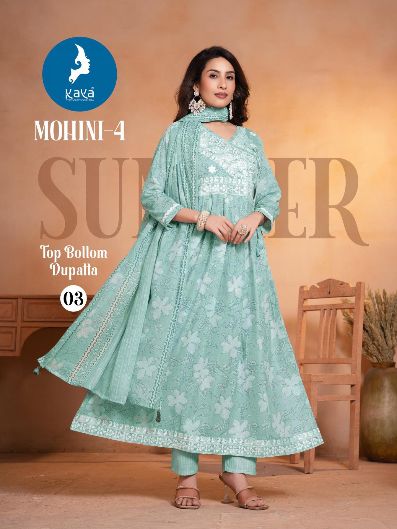 MOHINI VOL 4 BY KAYA KURTI ELEGANT ANARKALI 3PCS SET