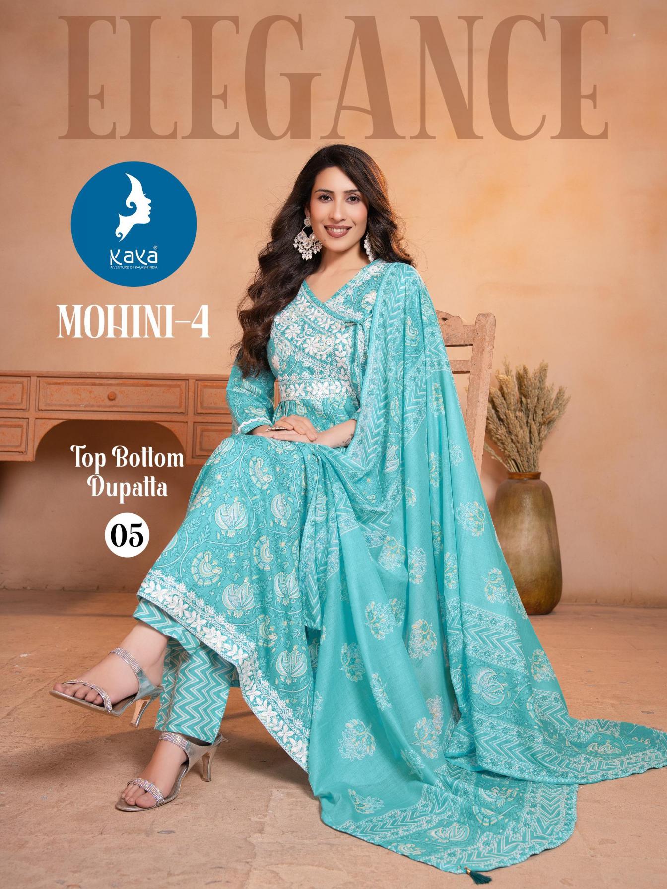 MOHINI VOL 4 BY KAYA KURTI ELEGANT ANARKALI 3PCS SET