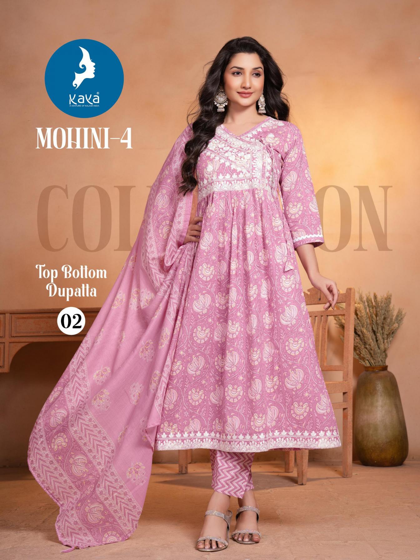 MOHINI VOL 4 BY KAYA KURTI ELEGANT ANARKALI 3PCS SET