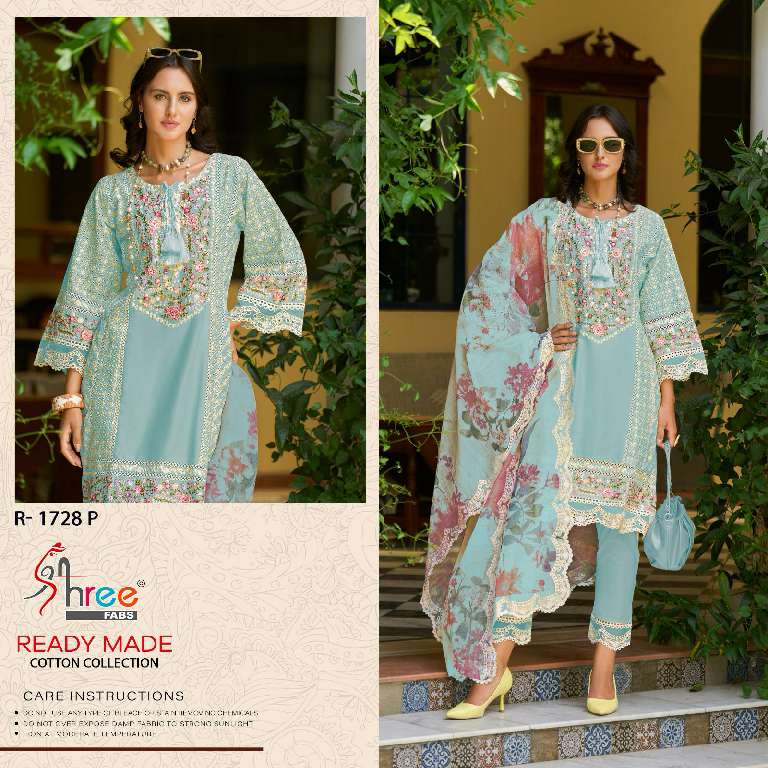 SHREE FABS R-1728 WHOLESALE CAMBRIC COTTON LAWN WITH LINING INNER READYMADE 3 PCS PAKISTANI SUITS