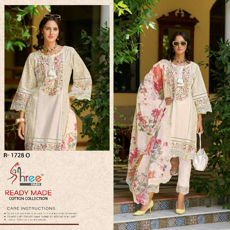 SHREE FABS R-1728 WHOLESALE CAMBRIC COTTON LAWN WITH LINING INNER READYMADE 3 PCS PAKISTANI SUITS