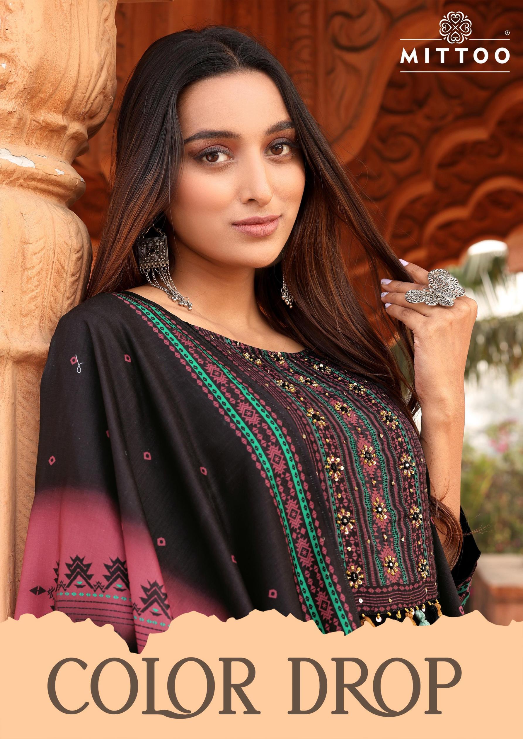 MITTOO LAUNCH HEAVY RAYON COLORDROP INDIAN SUITS