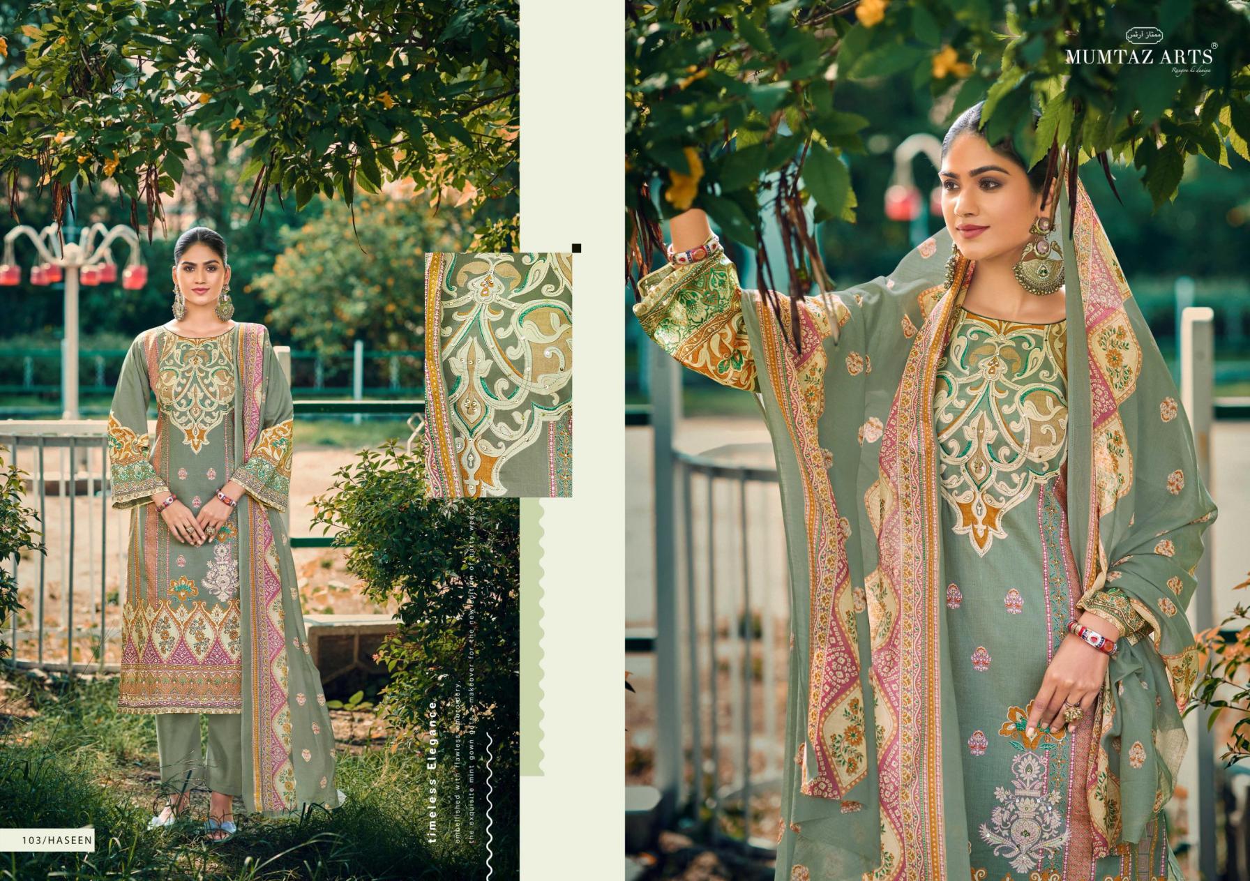 HASEEN BY MUMTAZ ARTS LAWN COTTON MODERN PAKISTANI DRESS MATERIAL