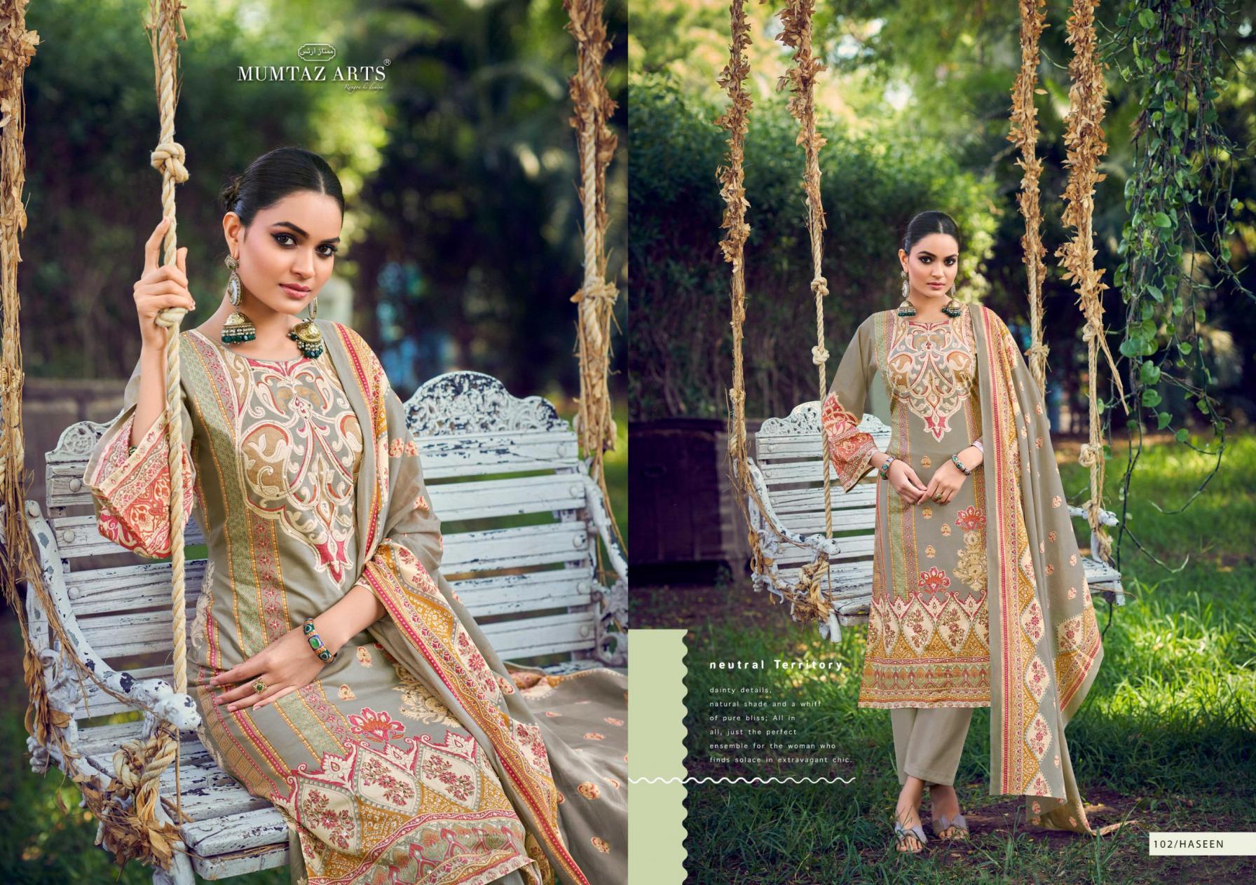 HASEEN BY MUMTAZ ARTS LAWN COTTON MODERN PAKISTANI DRESS MATERIAL