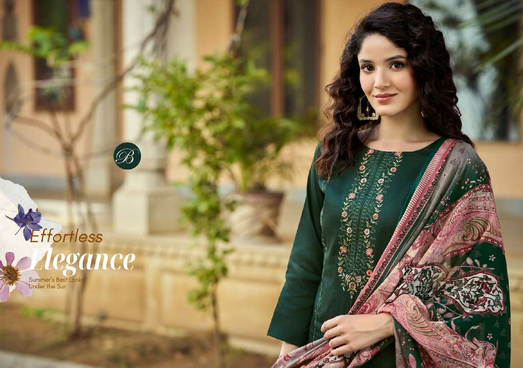 BELLIZA PRESENT ZARQASH VOL-5 WHOLESALE PURE HEAVY JAM WITH HEAVY EMBROIDERY PRETTY DRESS MATERIAL