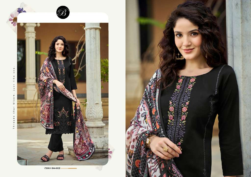 BELLIZA PRESENT ZARQASH VOL-5 WHOLESALE PURE HEAVY JAM WITH HEAVY EMBROIDERY PRETTY DRESS MATERIAL