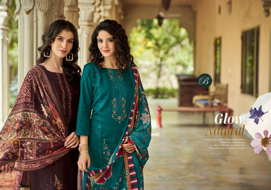 BELLIZA PRESENT ZARQASH VOL-5 WHOLESALE PURE HEAVY JAM WITH HEAVY EMBROIDERY PRETTY DRESS MATERIAL