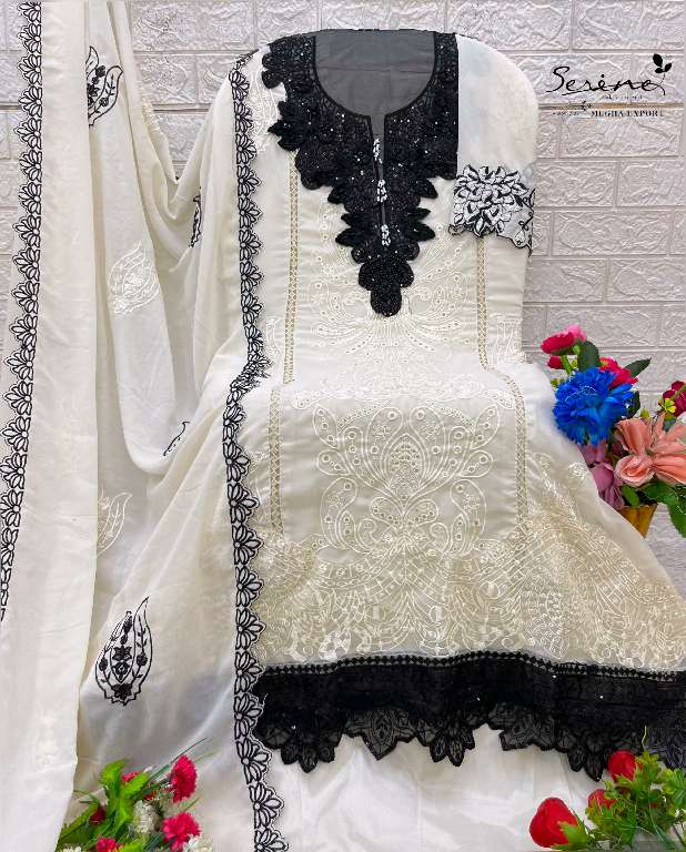 SERINE S-680 WHOLESALE FOX GEORGETTE EMBROIDERY WITH HAND WORK STYLIST PAKISTANI SUITS