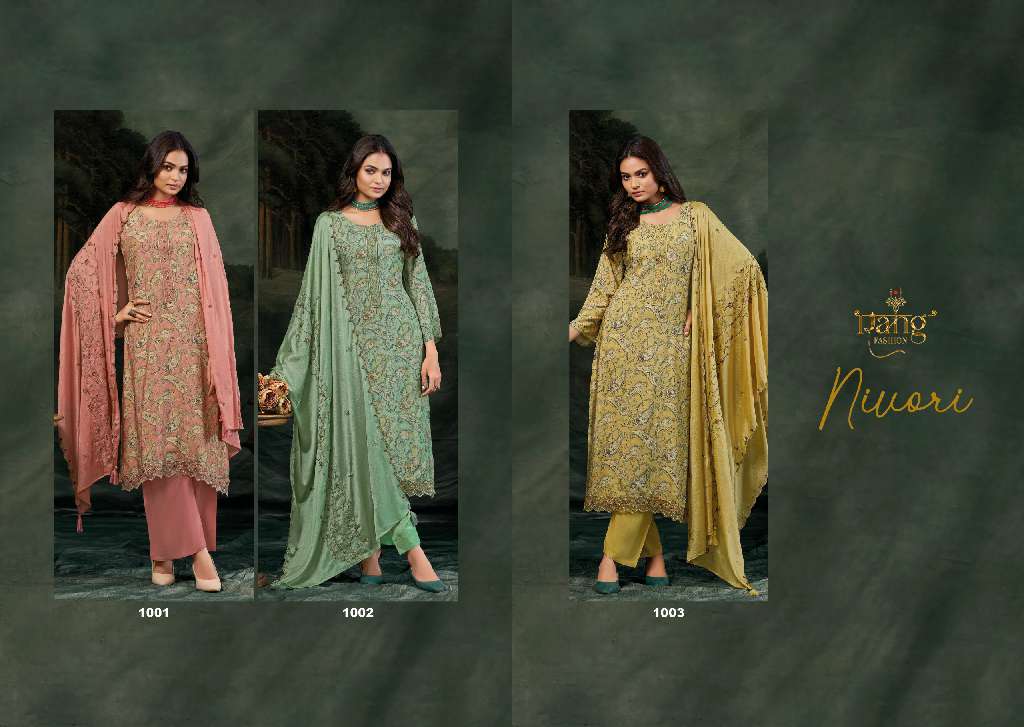 RANG FASHION NIVORI WHOLESALE PURE VISCOSE MUSLIN DIGITAL PRINT WITH WORK FANCY SALWAR SUITS