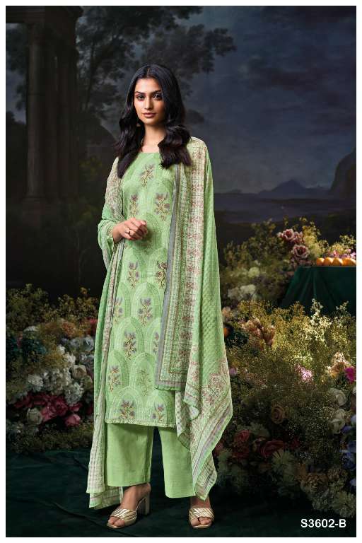 GANGA GIGI 53602 WHOLESALE COTTON MAL PRINTED WITH HAND WORK PREMIUM QUALITY SUITS