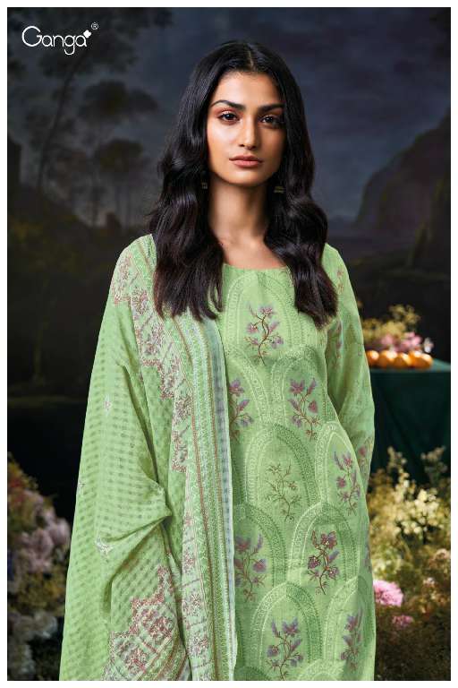 GANGA GIGI 53602 WHOLESALE COTTON MAL PRINTED WITH HAND WORK PREMIUM QUALITY SUITS