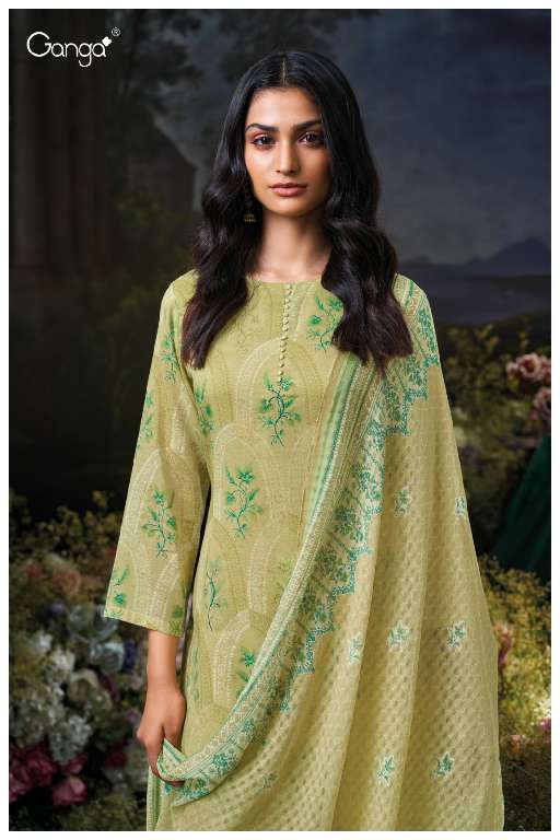 GANGA GIGI 53602 WHOLESALE COTTON MAL PRINTED WITH HAND WORK PREMIUM QUALITY SUITS