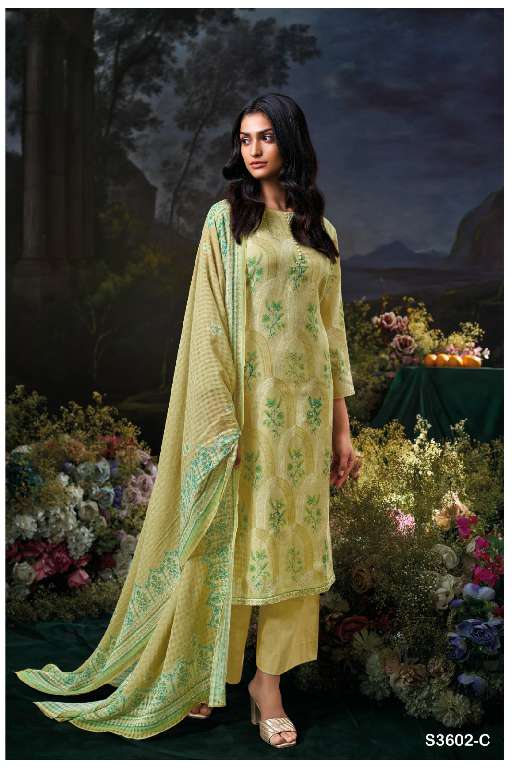 GANGA GIGI 53602 WHOLESALE COTTON MAL PRINTED WITH HAND WORK PREMIUM QUALITY SUITS