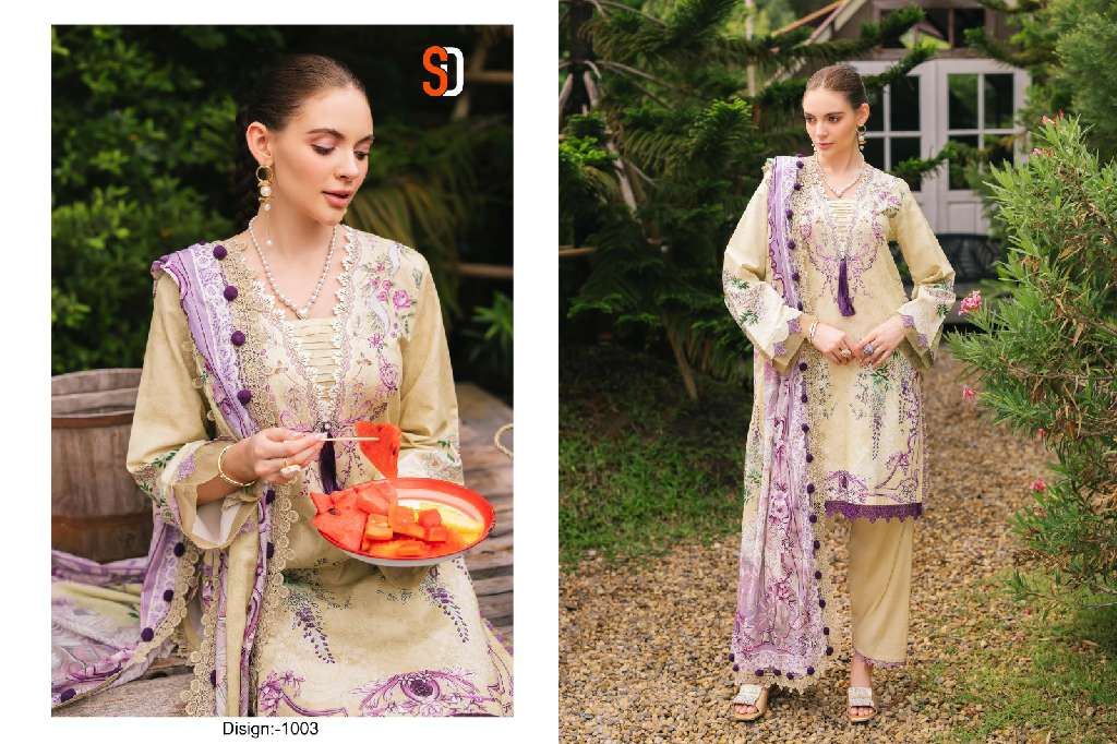 SHRADDHA JADE URBANE VOL-1 WHOLESALE LAWN COTTON PRINTED WITH EMBROIDERY PATCH STYLIST PAKISTANI SUITS