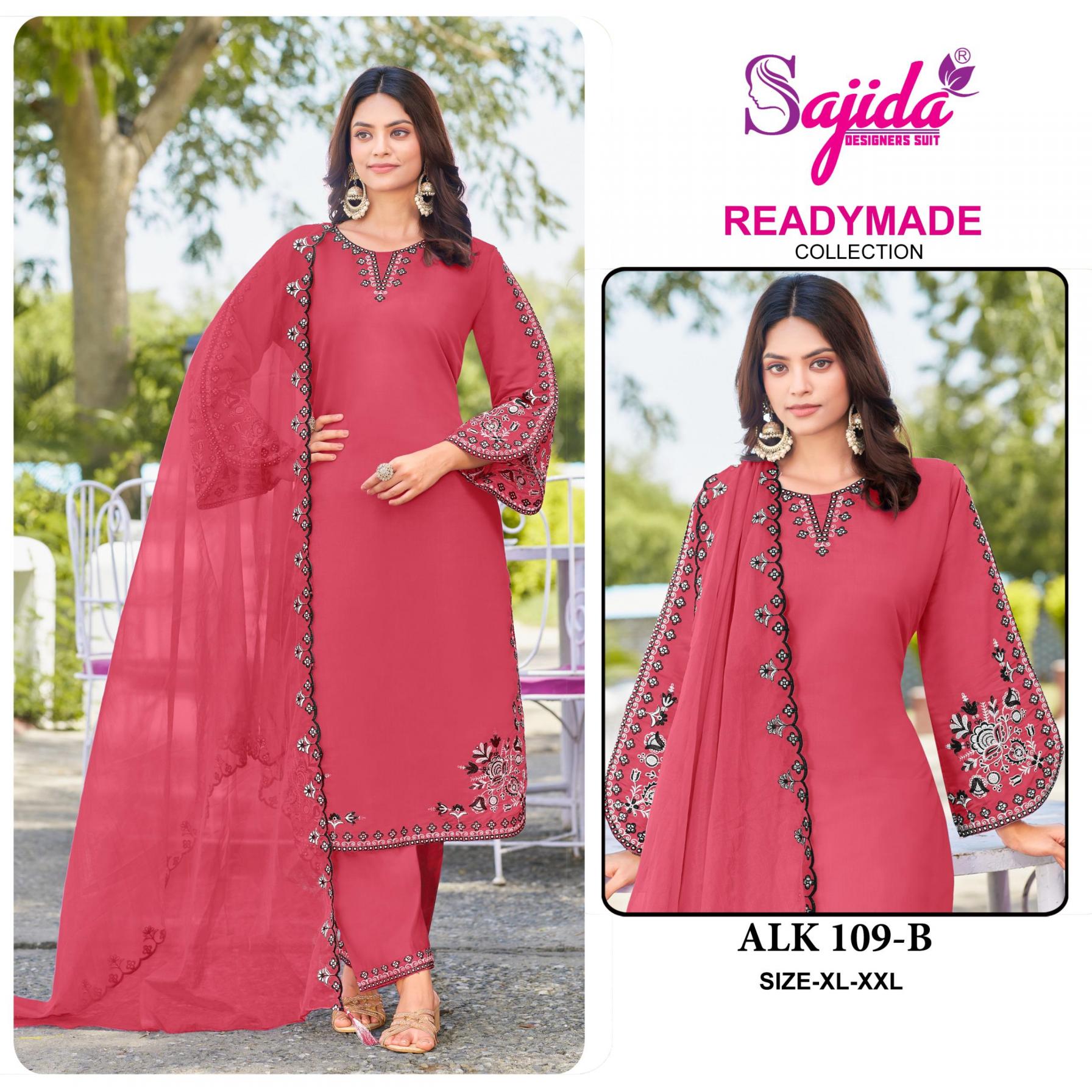 ALK-109 BY SAJIDA DESIGNER 3PCS READYMADE PAKISTANI SUITS