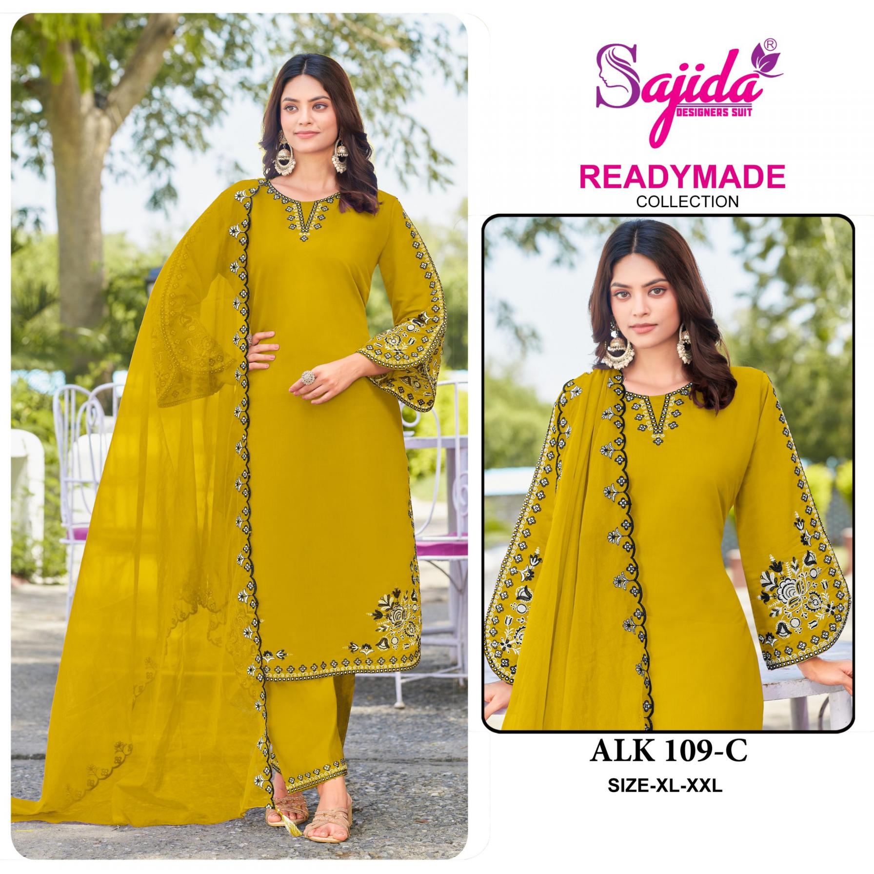 ALK-109 BY SAJIDA DESIGNER 3PCS READYMADE PAKISTANI SUITS