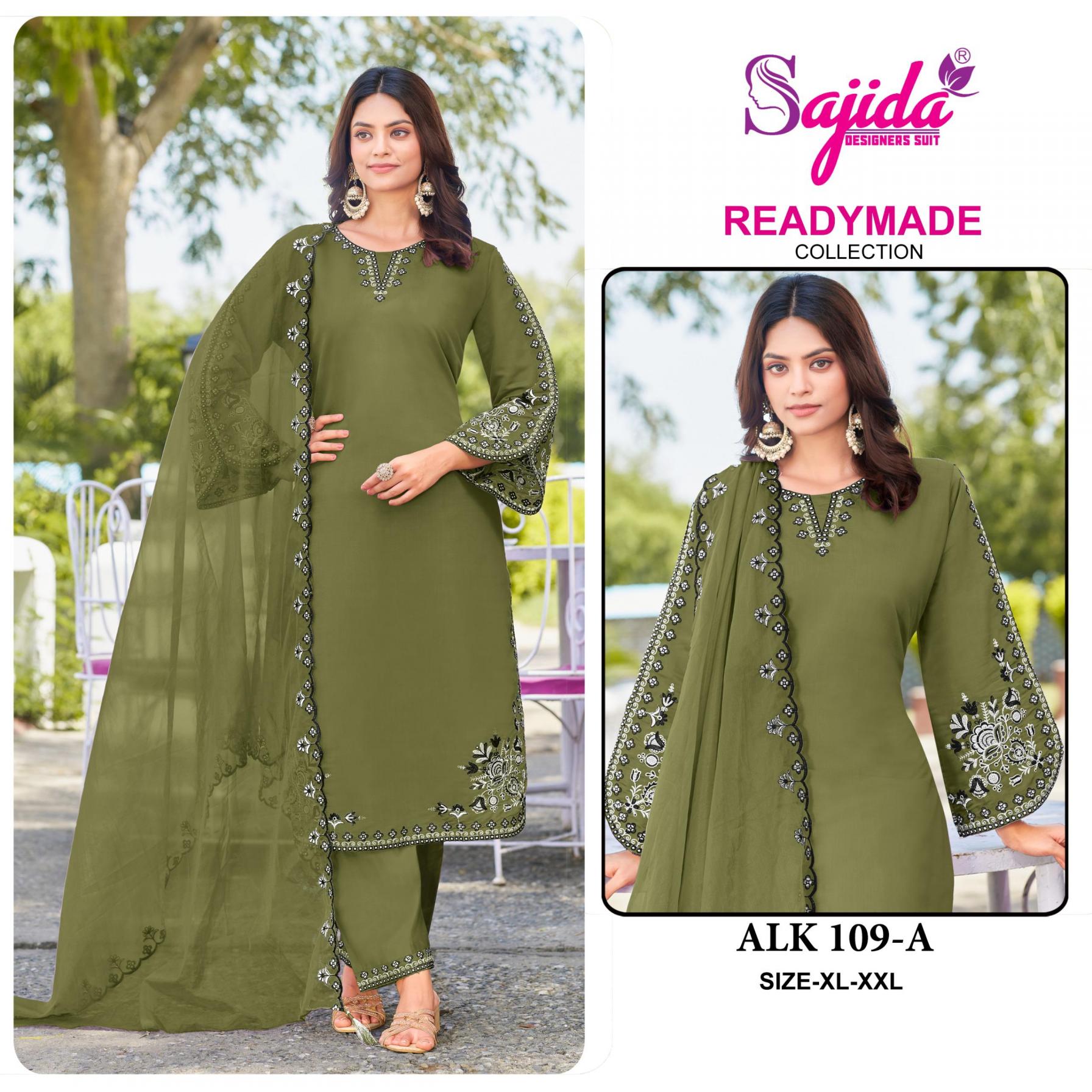 ALK-109 BY SAJIDA DESIGNER 3PCS READYMADE PAKISTANI SUITS