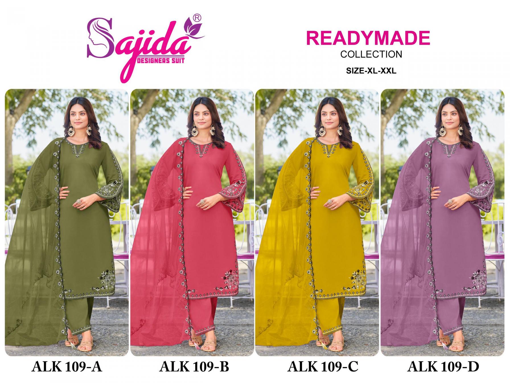 ALK-109 BY SAJIDA DESIGNER 3PCS READYMADE PAKISTANI SUITS