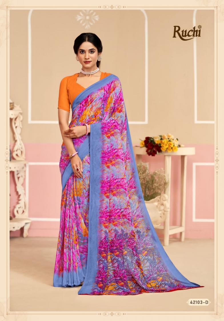RUCHI SAREES RAGAA GEORGETTE 17 SOFT PRINTED SAREES COLLECTION