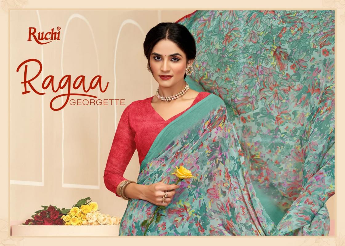 RUCHI SAREES RAGAA GEORGETTE 17 SOFT PRINTED SAREES COLLECTION