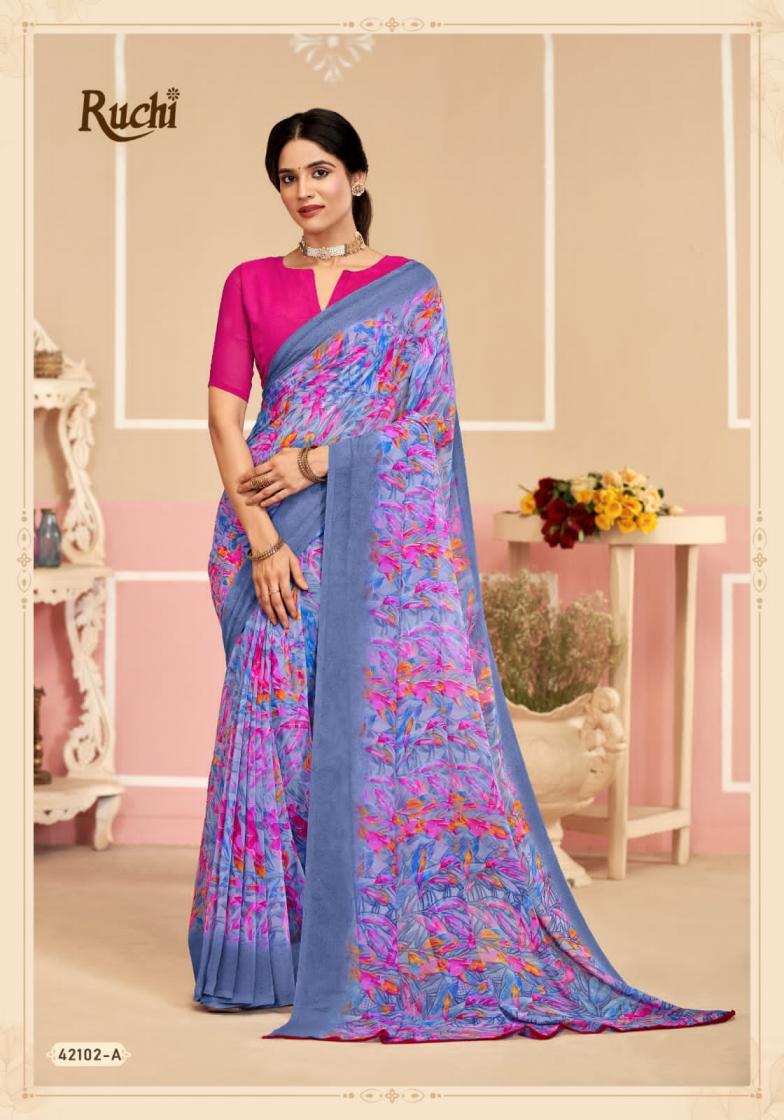 RUCHI SAREES RAGAA GEORGETTE 17 SOFT PRINTED SAREES COLLECTION