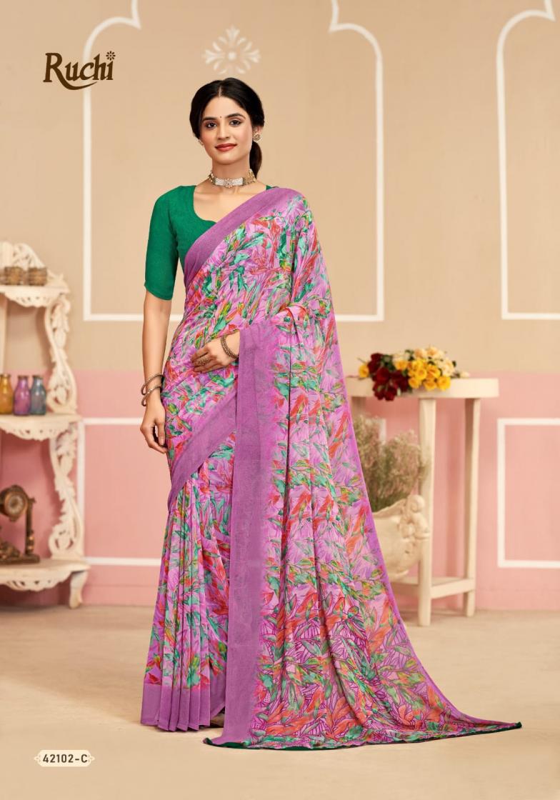 RUCHI SAREES RAGAA GEORGETTE 17 SOFT PRINTED SAREES COLLECTION