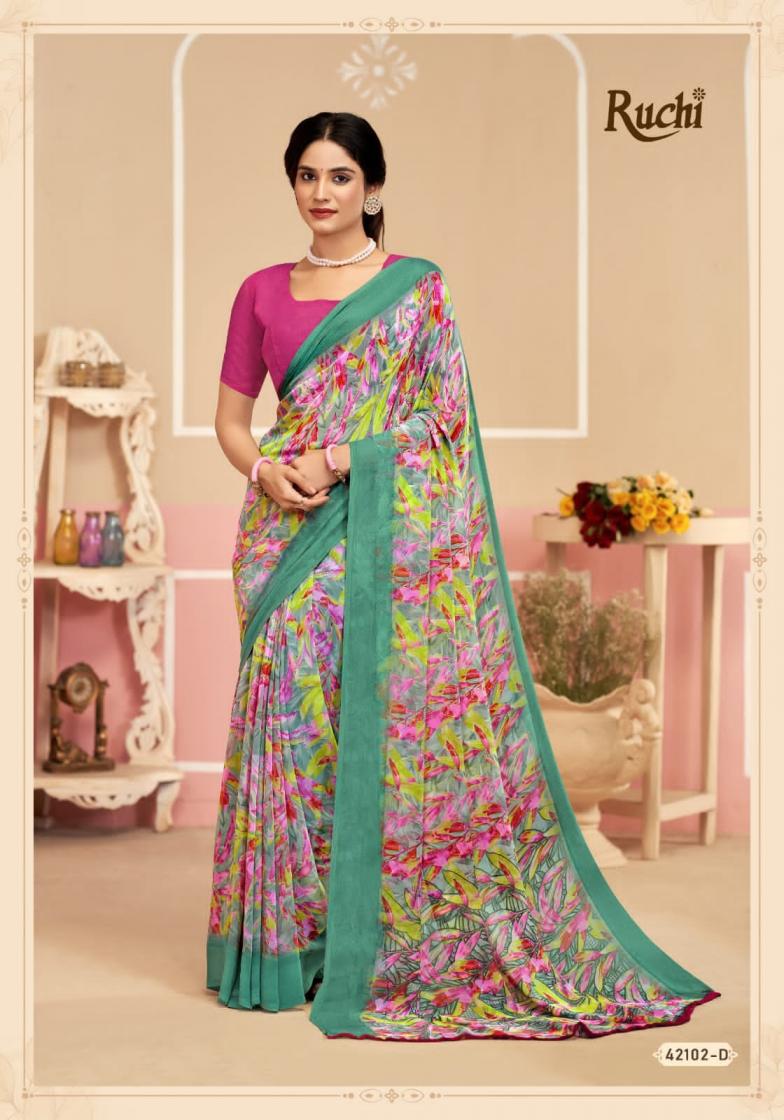 RUCHI SAREES RAGAA GEORGETTE 17 SOFT PRINTED SAREES COLLECTION