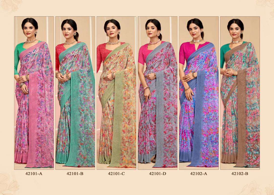 RUCHI SAREES RAGAA GEORGETTE 17 SOFT PRINTED SAREES COLLECTION