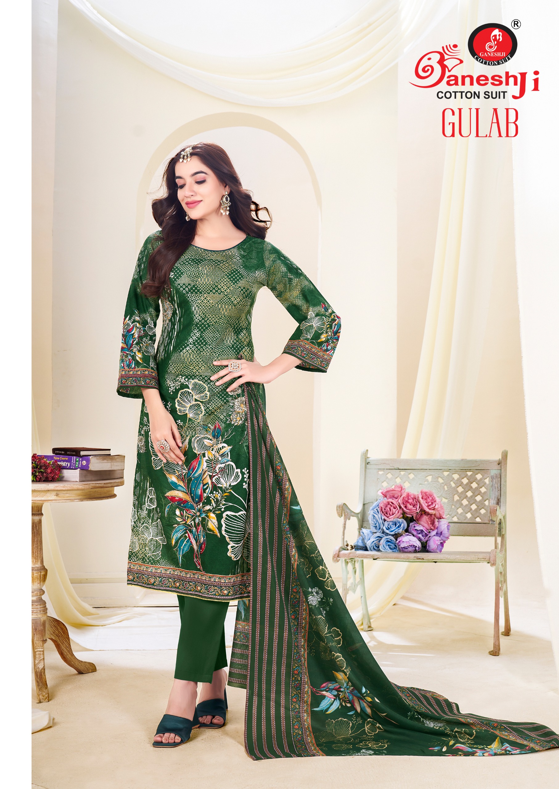 GANESHJI GULAB VOL-1 WHOLESALE COTTON PRINTED DAILY WEAR DRESS MATERIAL