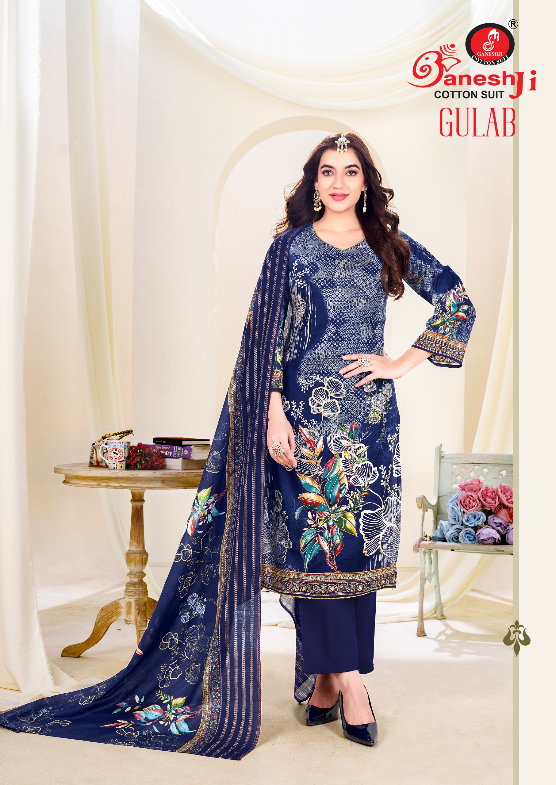 GANESHJI GULAB VOL-1 WHOLESALE COTTON PRINTED DAILY WEAR DRESS MATERIAL
