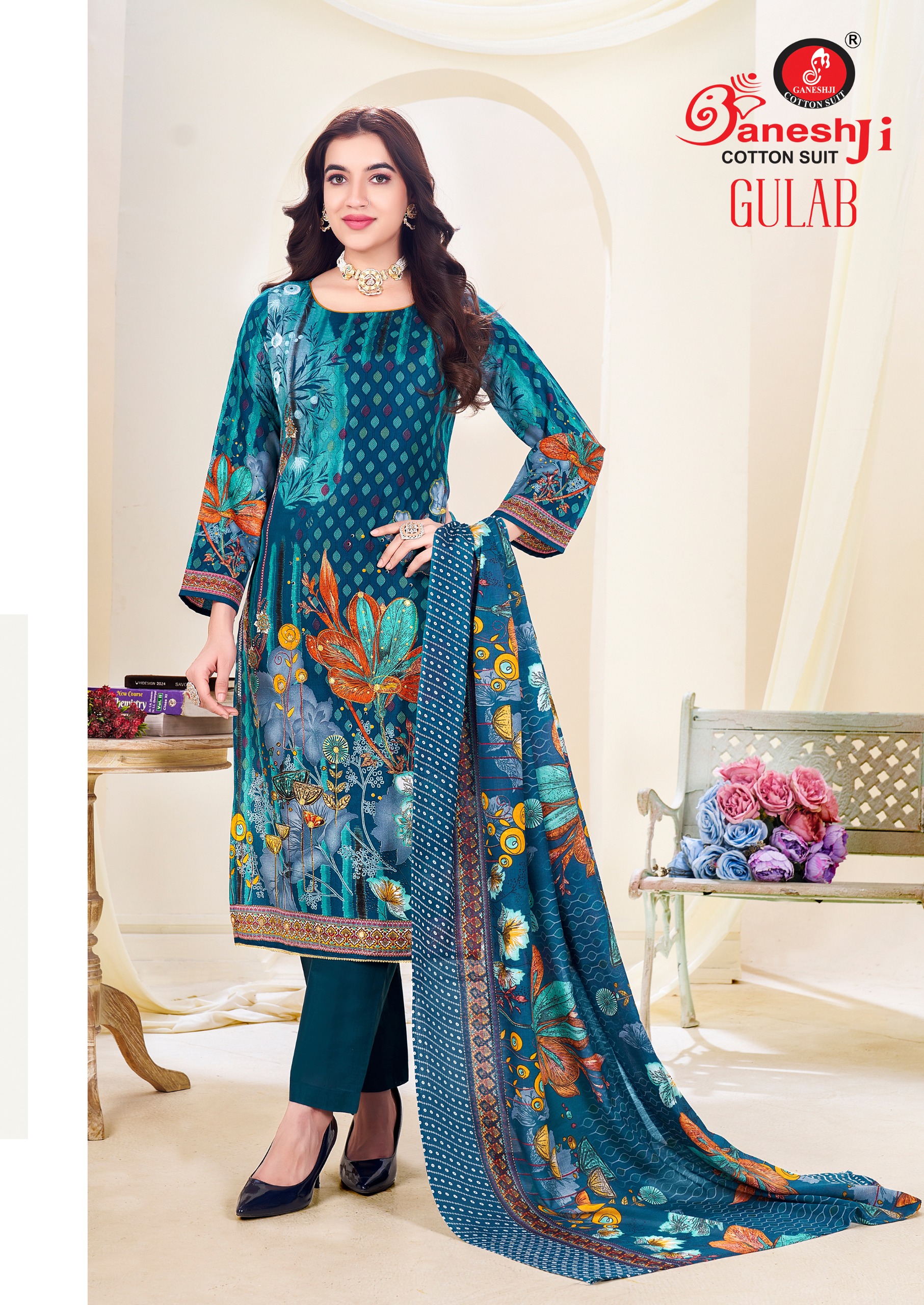 GANESHJI GULAB VOL-1 WHOLESALE COTTON PRINTED DAILY WEAR DRESS MATERIAL