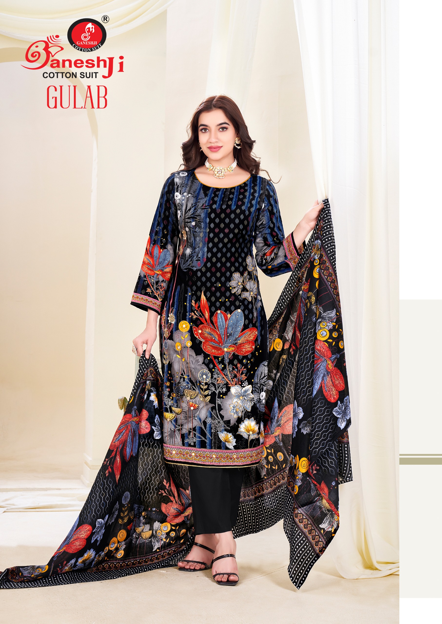 GANESHJI GULAB VOL-1 WHOLESALE COTTON PRINTED DAILY WEAR DRESS MATERIAL