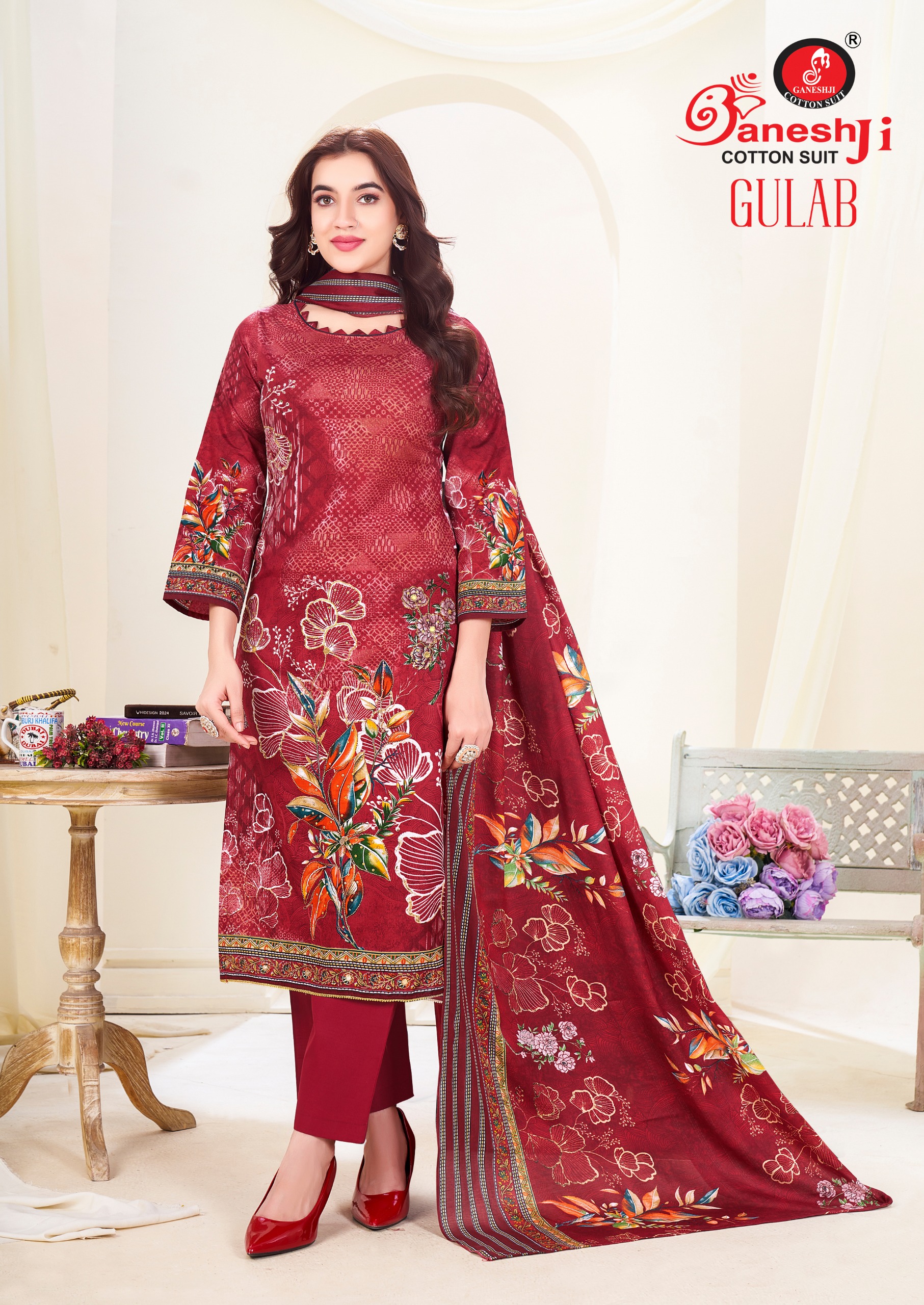 GANESHJI GULAB VOL-1 WHOLESALE COTTON PRINTED DAILY WEAR DRESS MATERIAL