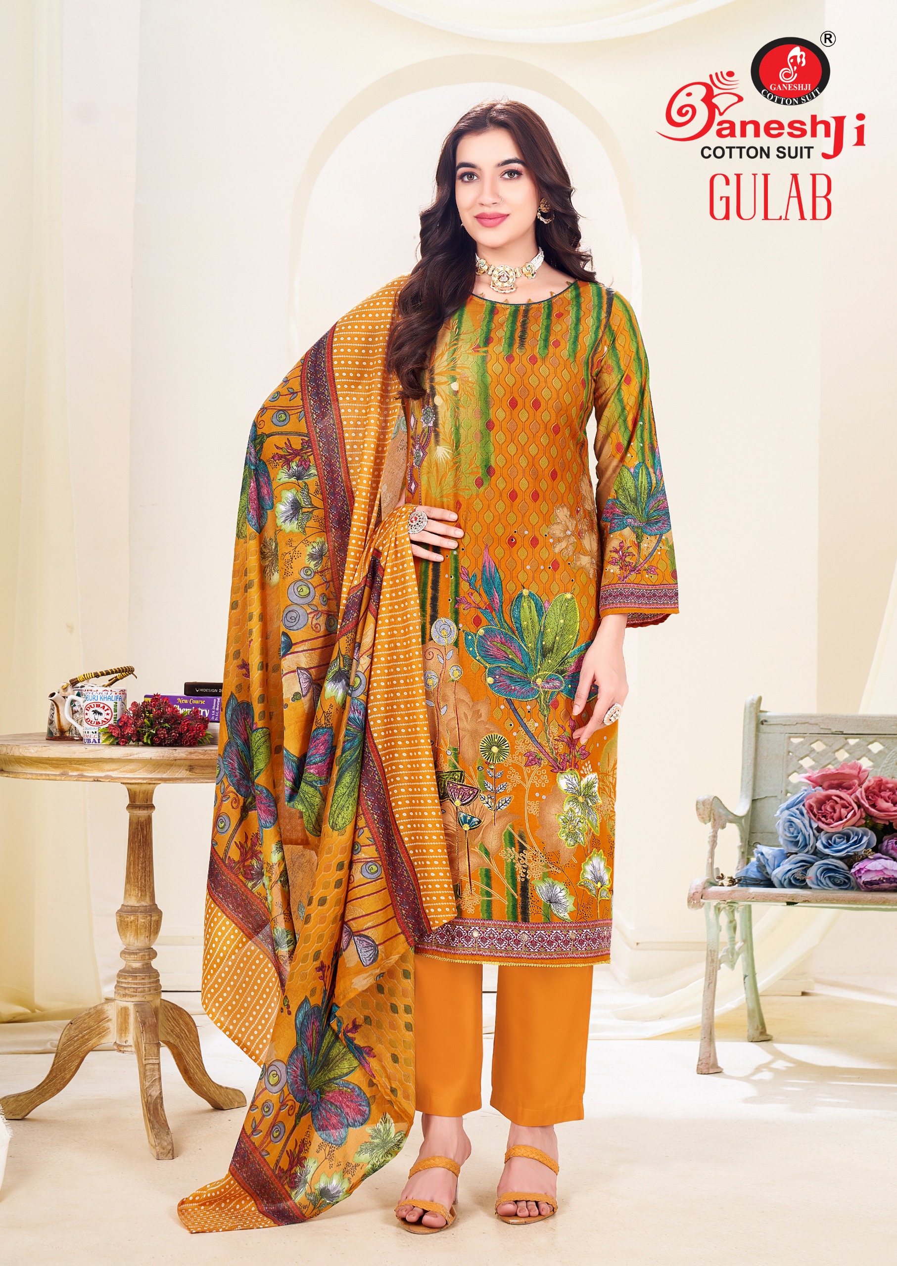 GANESHJI GULAB VOL-1 WHOLESALE COTTON PRINTED DAILY WEAR DRESS MATERIAL