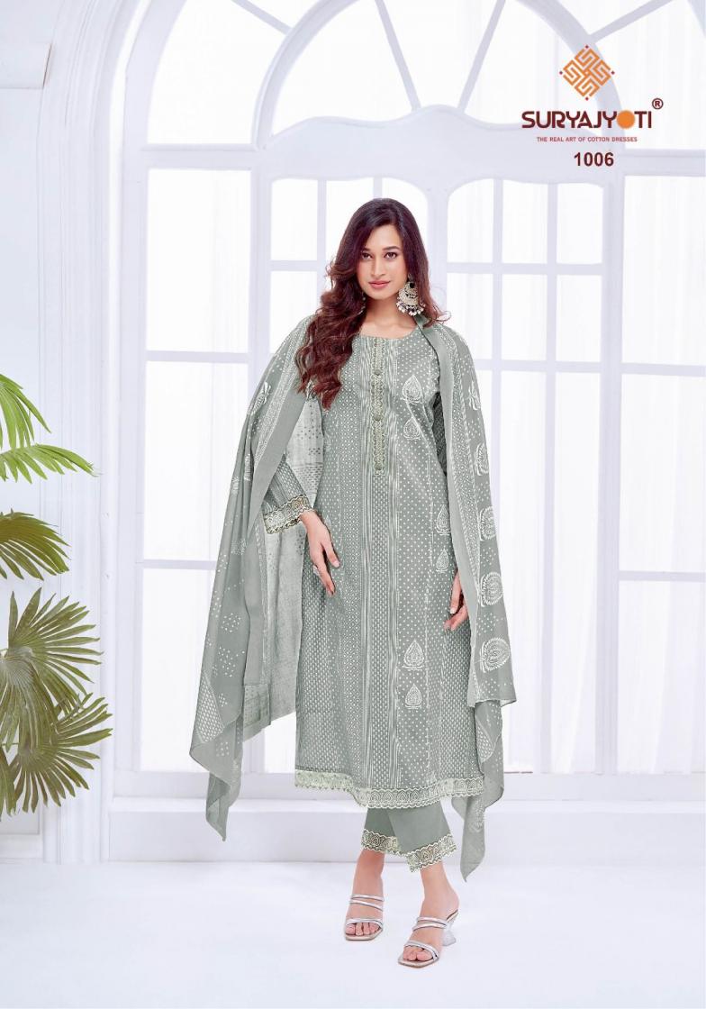 SURYAJYOTI KASHVI VOL 1 CAMBRIC COTTON PRINTED REGULAR UNSTITCHED SUITS