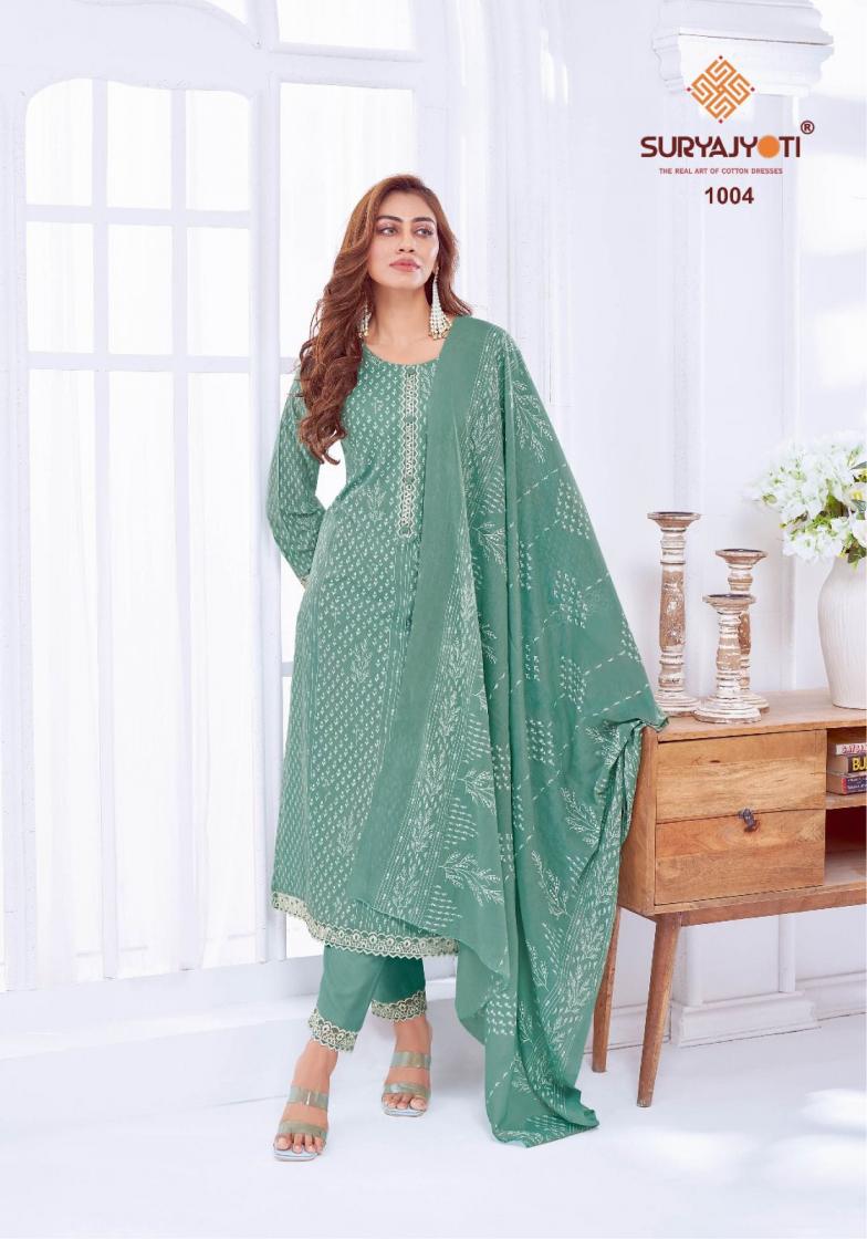 SURYAJYOTI KASHVI VOL 1 CAMBRIC COTTON PRINTED REGULAR UNSTITCHED SUITS