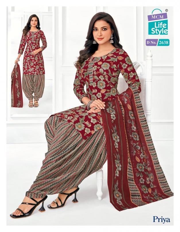 MCM LIFESTYLE PRIYA VOL 26 CAMBRIC COTTON PRINTED PATIYALA STYLE DRESS MATERIAL