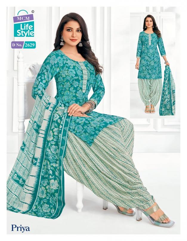 MCM LIFESTYLE PRIYA VOL 26 CAMBRIC COTTON PRINTED PATIYALA STYLE DRESS MATERIAL