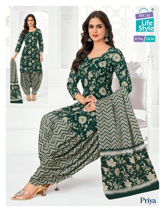 MCM LIFESTYLE PRIYA VOL 26 CAMBRIC COTTON PRINTED PATIYALA STYLE DRESS MATERIAL